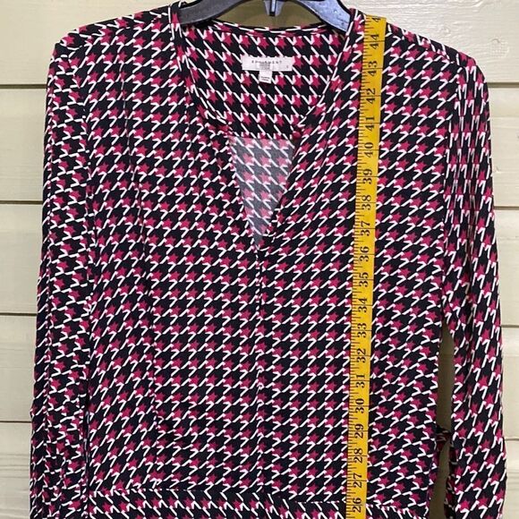 Equipment Magnolia Banded Drop Waist Houndstooth Print Midi Dress Size 2 - Picture 14 of 16